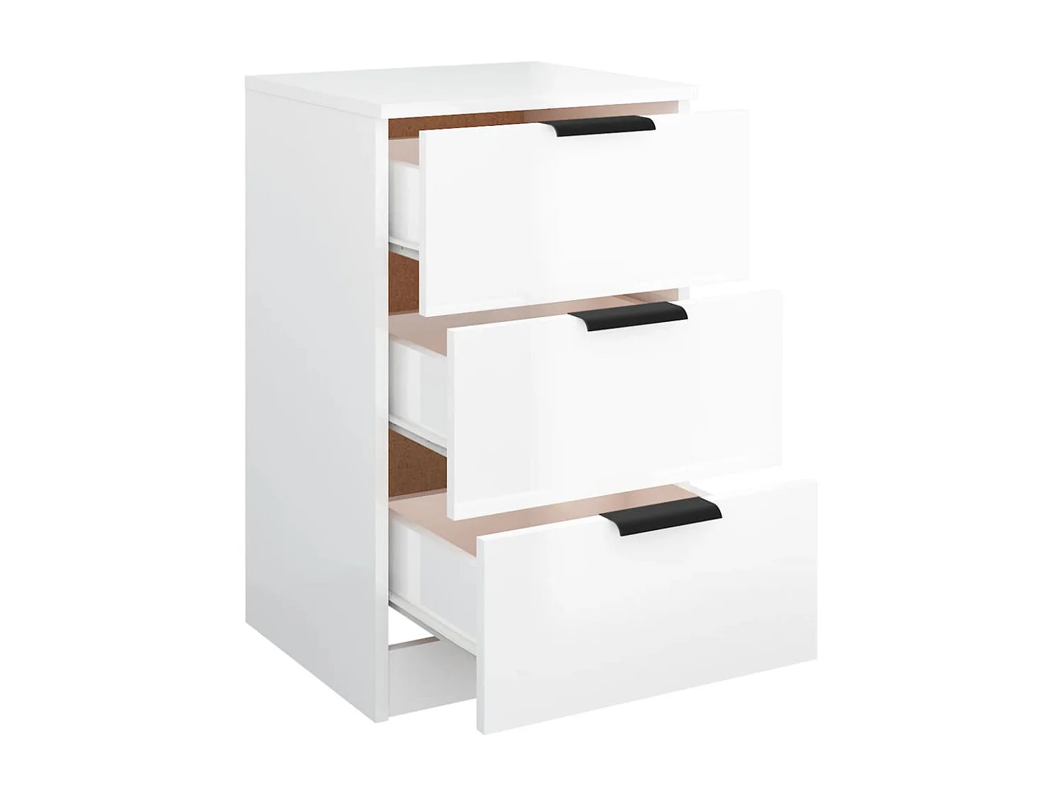 Tucson  Tables de chevet 2 pcs blanc brillant 40x36x65 cm