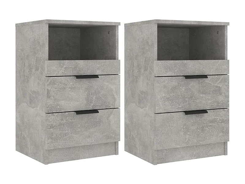 Damien  Nachttische 2 Stk. Betongrau Holzwerkstoff