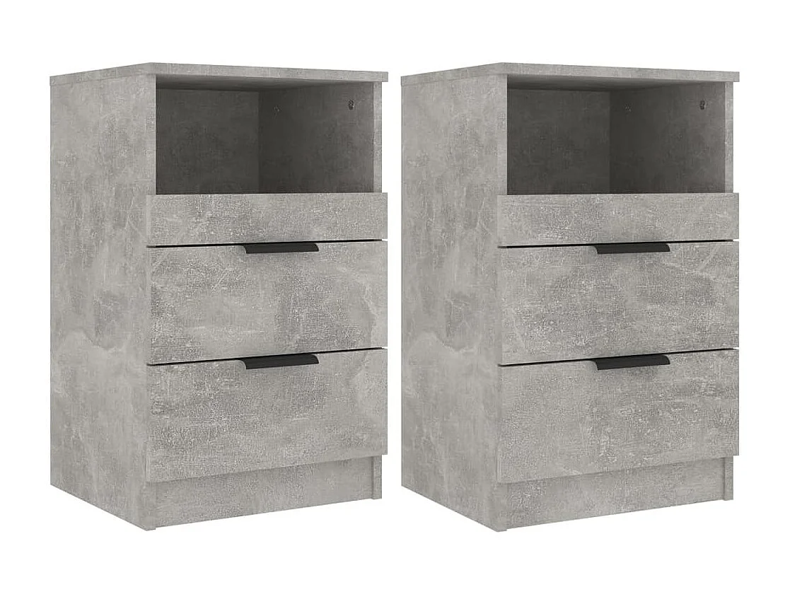 Damien  Tables de chevet 2 pcs Gris béton Bois d'ingénierie