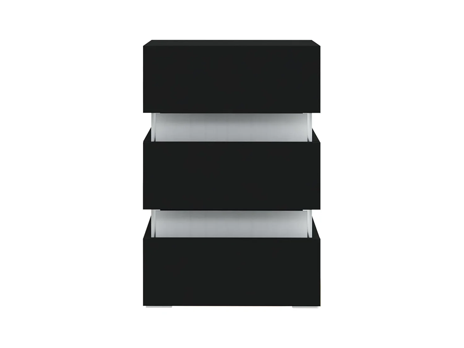 Mohn  LED-Nachttisch Schwarz 45x35x67 cm Holzwerkstoff