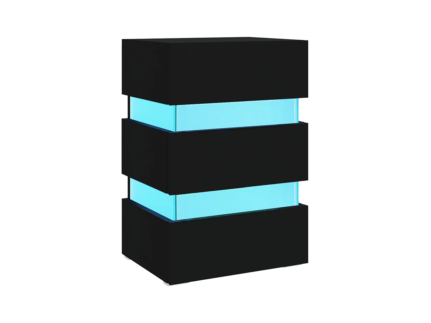 Mohn  Table de chevet à LED Noir 45x35x67 cm Bois d'ingénierie