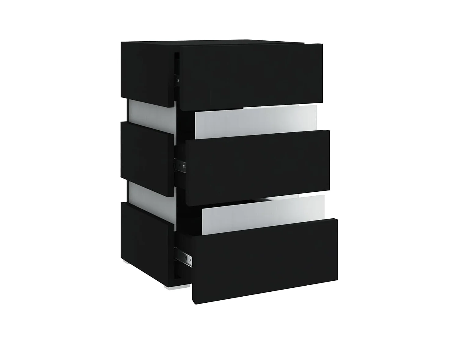 Mohn 326846  Nachtkastje LED 45x35x67 cm bewerkt hout zwart