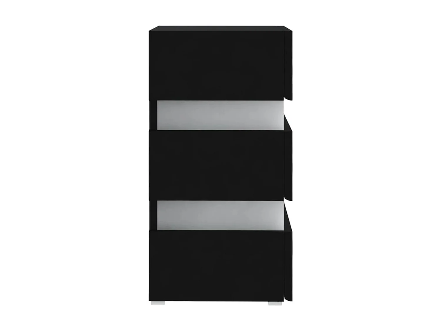 Mohn  Table de chevet à LED Noir 45x35x67 cm Bois d'ingénierie