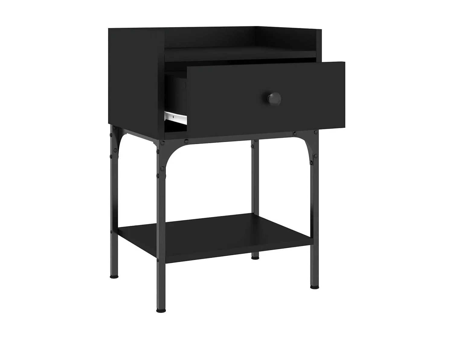 Charlie  Nachttisch Schwarz 40,5x31x60 cm Holzwerkstoff