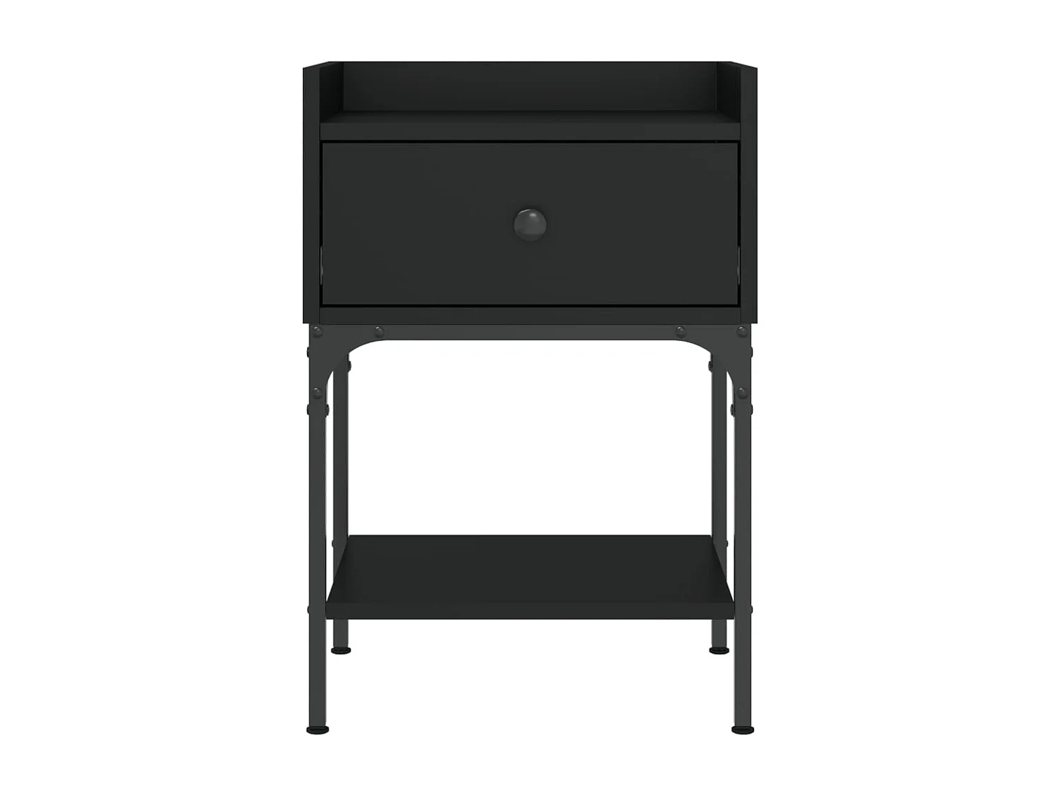 Charlie  Nachttisch Schwarz 40,5x31x60 cm Holzwerkstoff