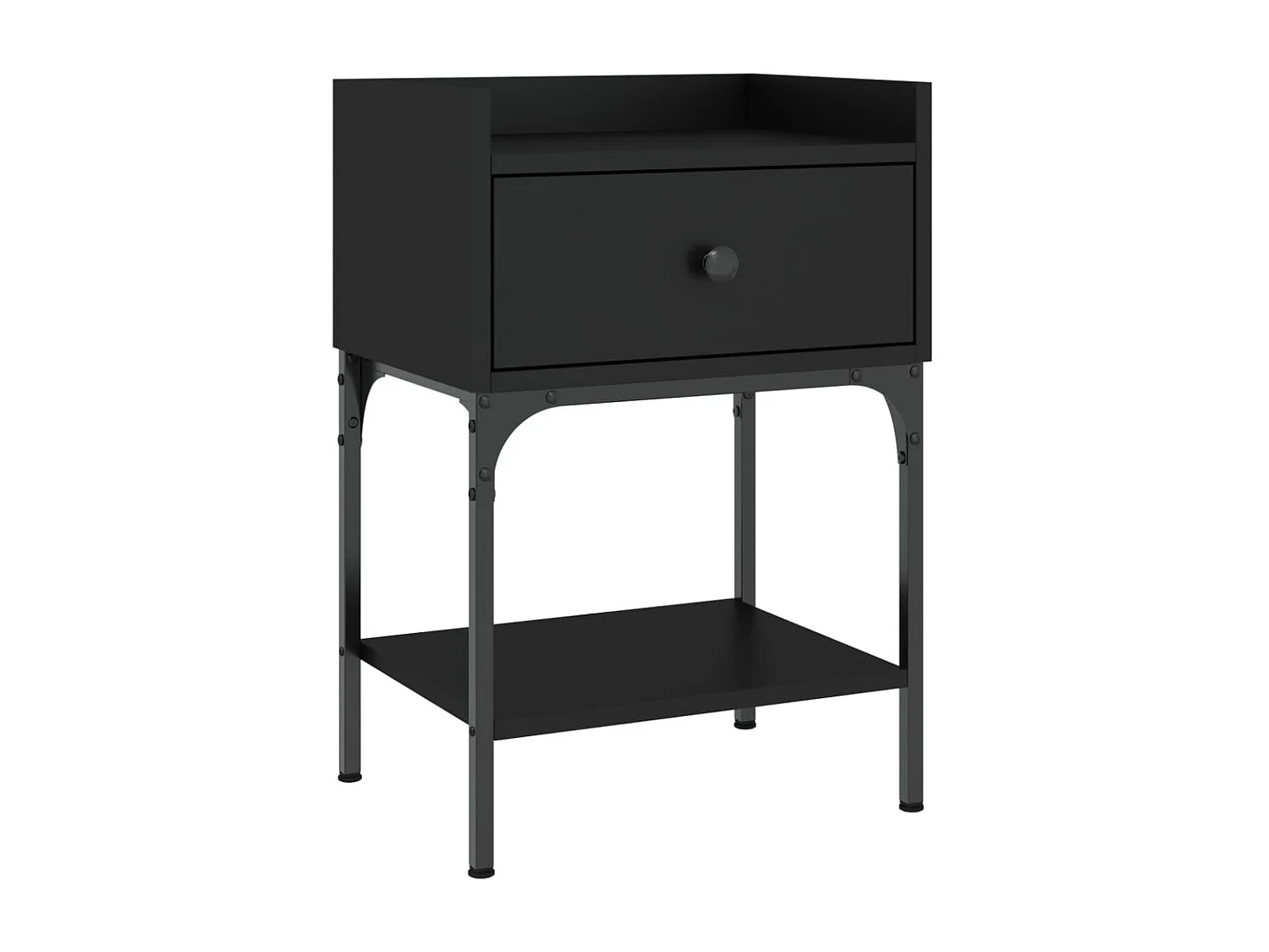 Charlie  Nachttisch Schwarz 40,5x31x60 cm Holzwerkstoff