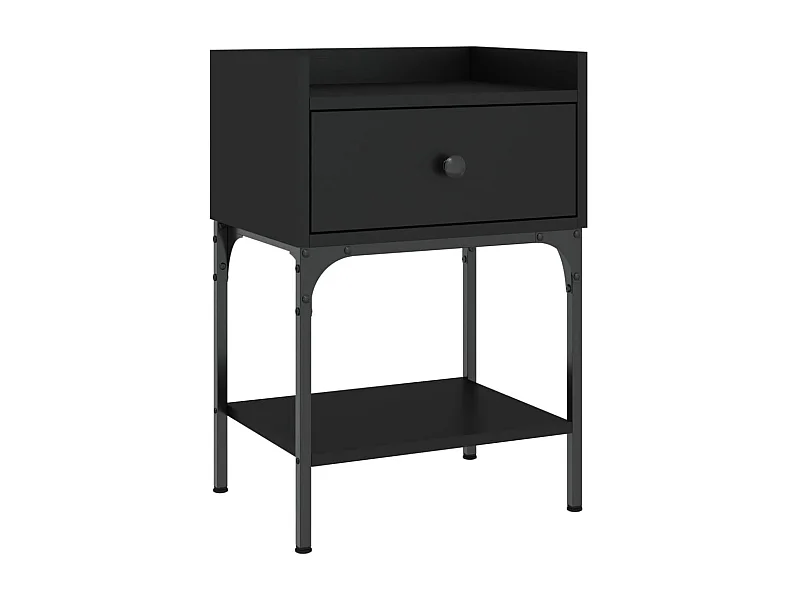 Charlie  Comodino Nero 40,5x31x60 cm in Legno Multistrato