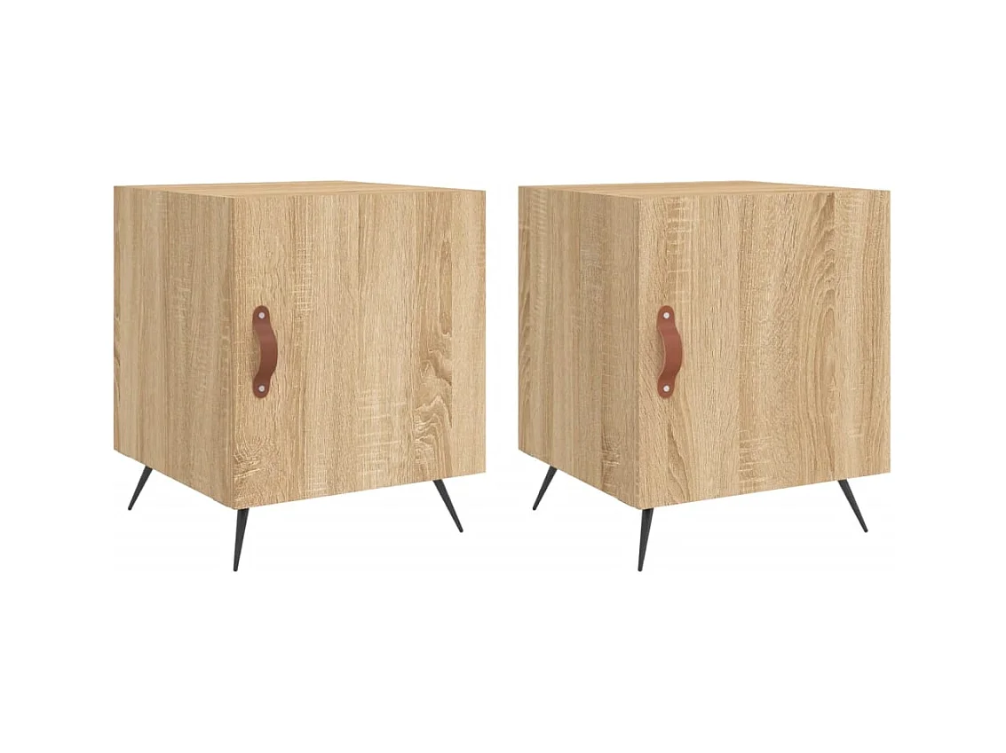 Aars  Tables de chevet 2 pcs chêne sonoma 40x40x50 cm bois ingénierie