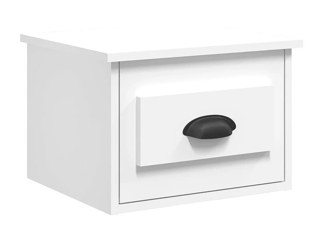 Boven-Leeuwen  Tables de chevet murales 2 pcs blanc 41,5x36x28 cm