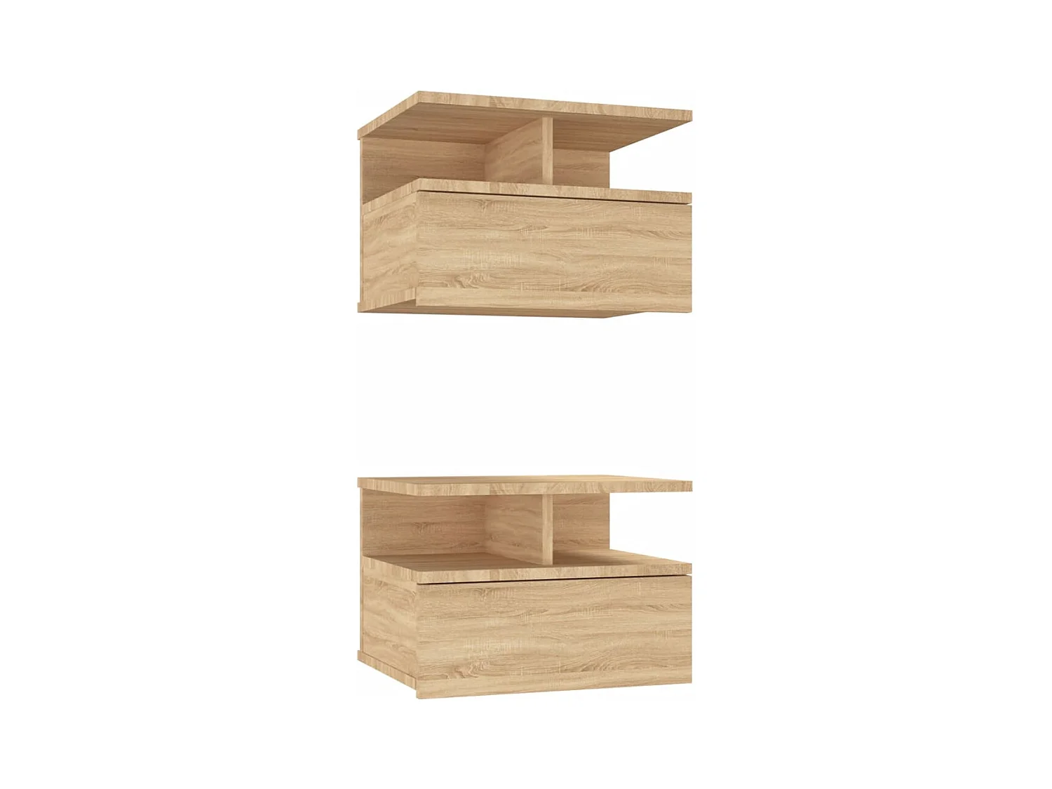 Emmanuelle  Tables de chevet flottantes 2 pcs Chêne sonoma Bois ingénierie