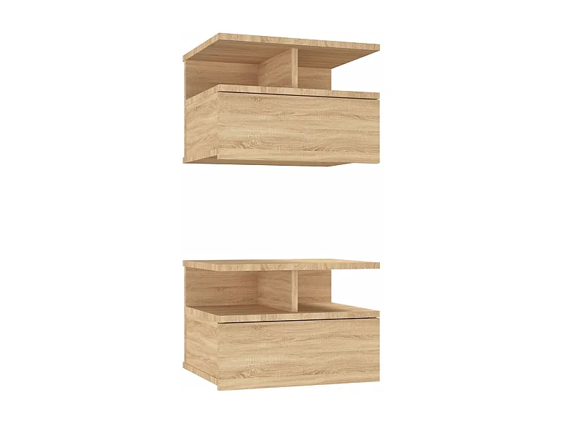 Emmanuelle  Tables de chevet flottantes 2 pcs Chêne sonoma Bois ingénierie