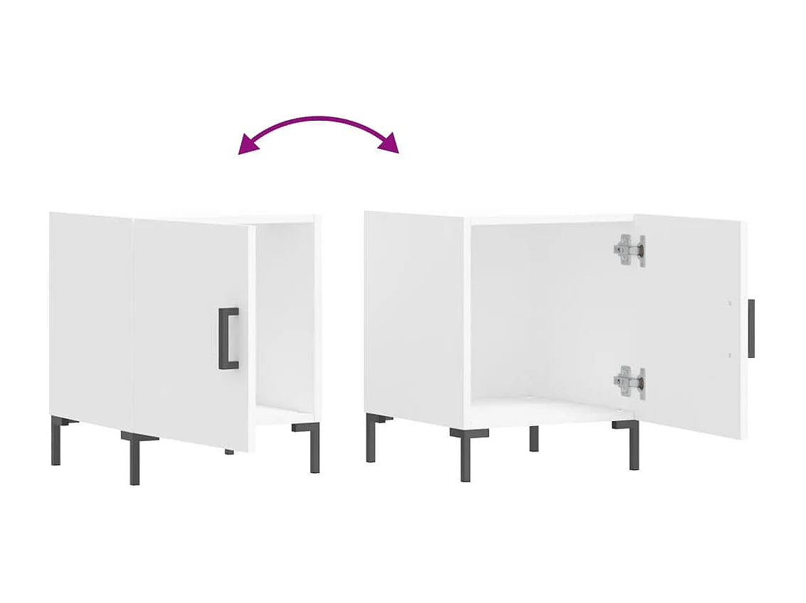 Emarente  Nachtkastje 40x40x50 cm bewerkt hout wit