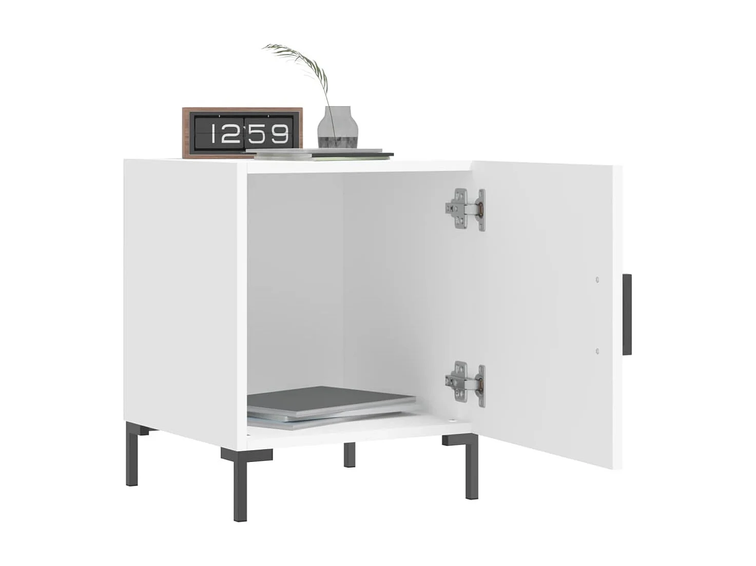 Emarente  Table de chevet blanc 40x40x50 cm bois d’ingénierie