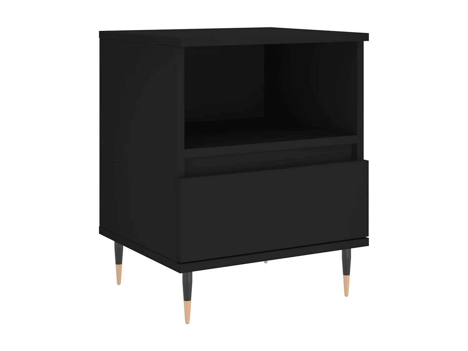 Blandon  Nachtkastjes 2 st 40x35x50 cm bewerkt hout zwart