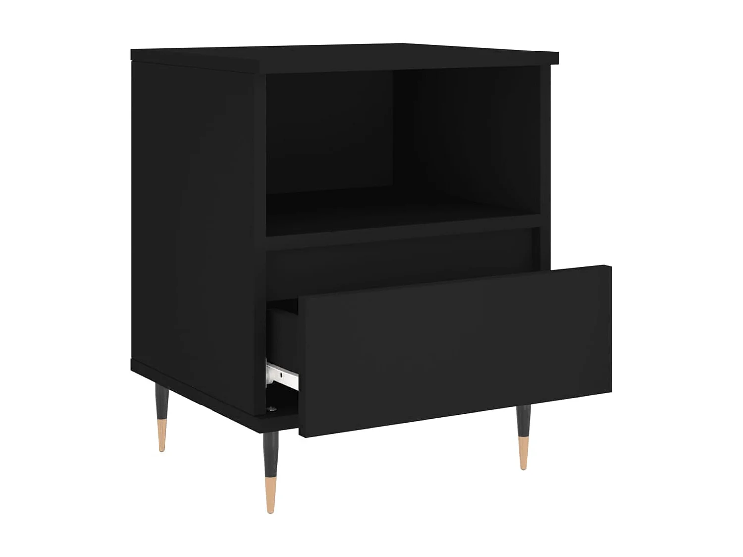 Blandon  Nachtkastjes 2 st 40x35x50 cm bewerkt hout zwart