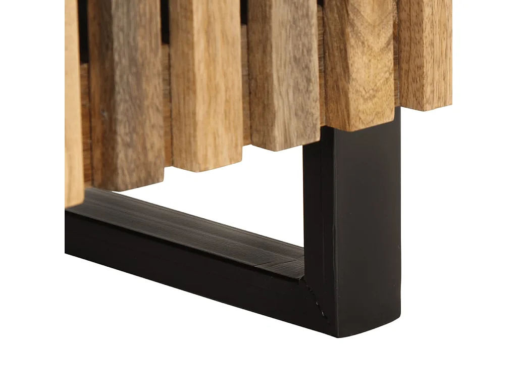 Bryral  Mesita de noche de madera maciza de mango rugosa 40x34x46 cm