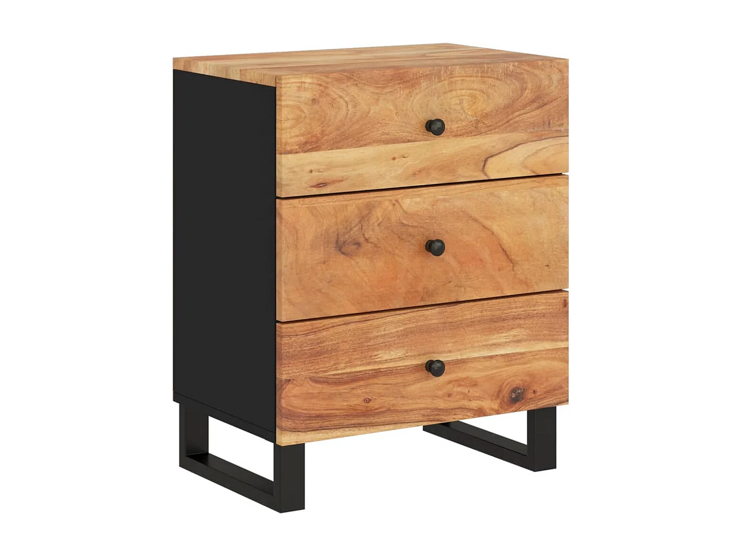 Mie  Table de chevet 50x33x62cm Bois d'acacia solide et d'ingénierie