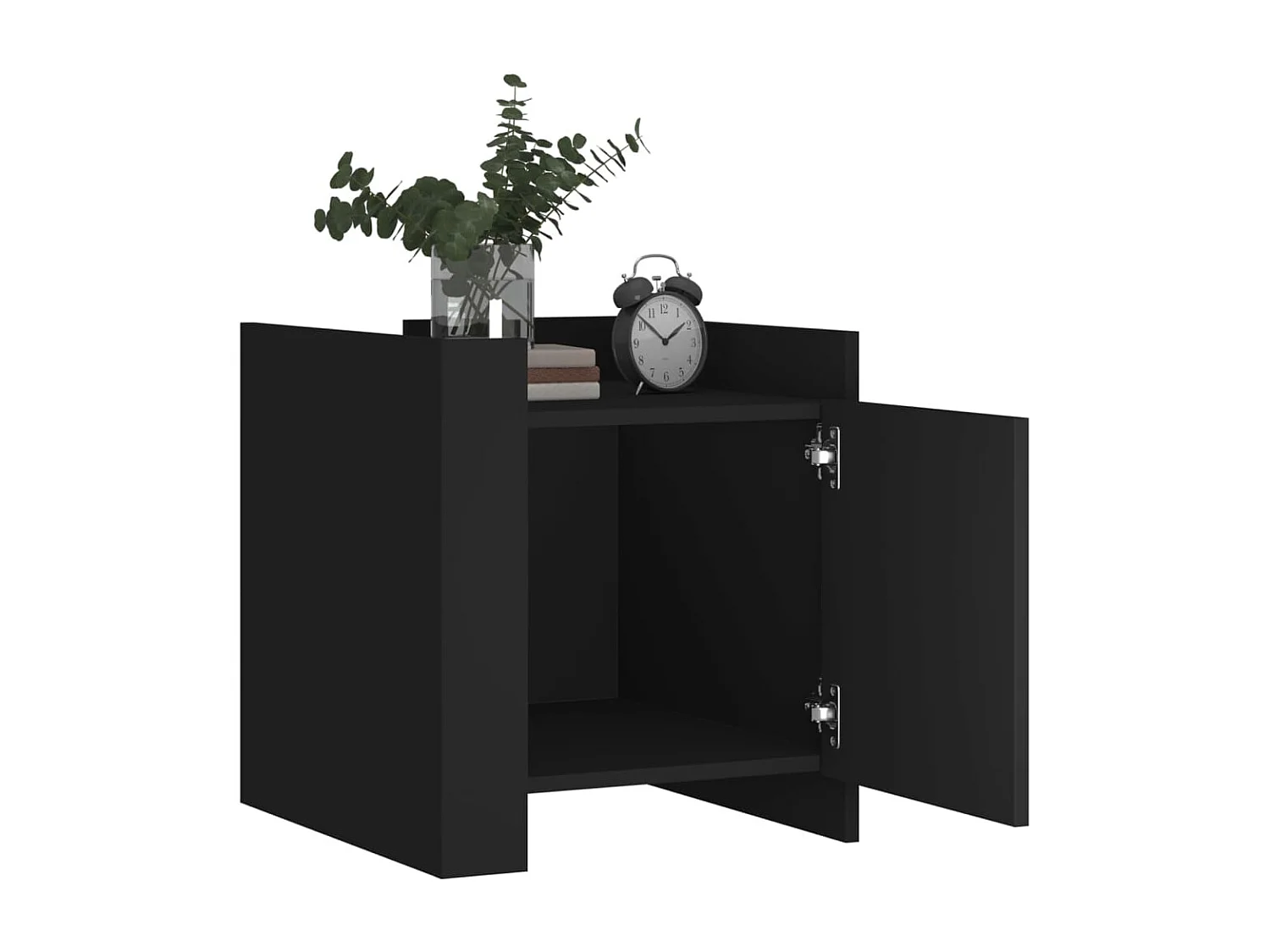 Jarnor  Table de chevet noir 45x50x50 cm bois d’ingénierie