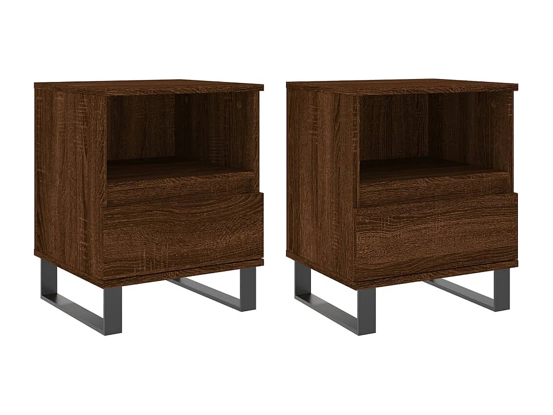 Pau  Tables de chevet 2 pcs chêne marron 40x35x50 cm bois ingénierie