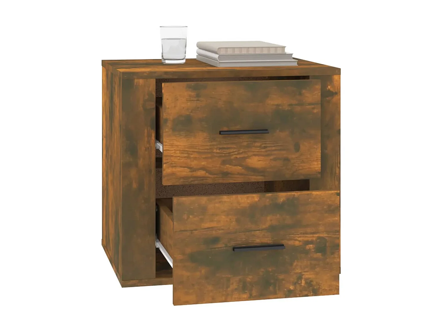 Melinda  Table de chevet Chêne fumé 50x39x47 cm