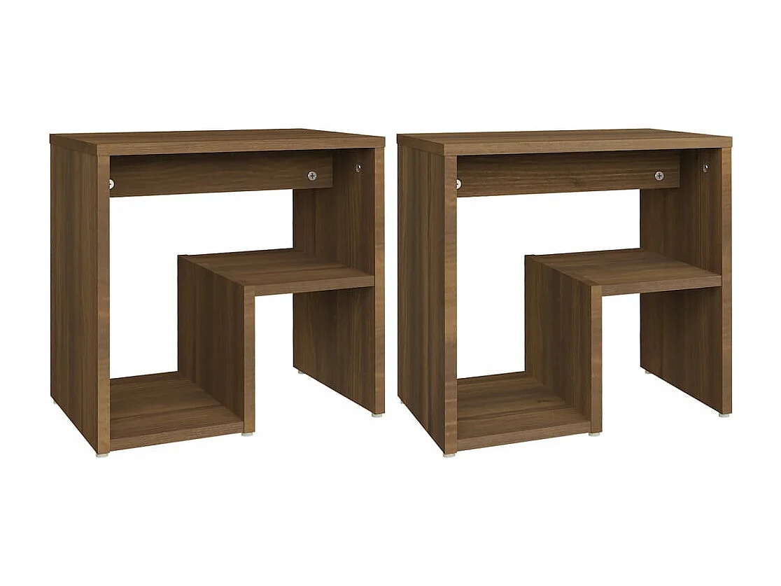 Ouderkerk aan den IJssel  Nachtkastjes 2 st 40x30x40 cm bewerkt hout bruin eikenkleur