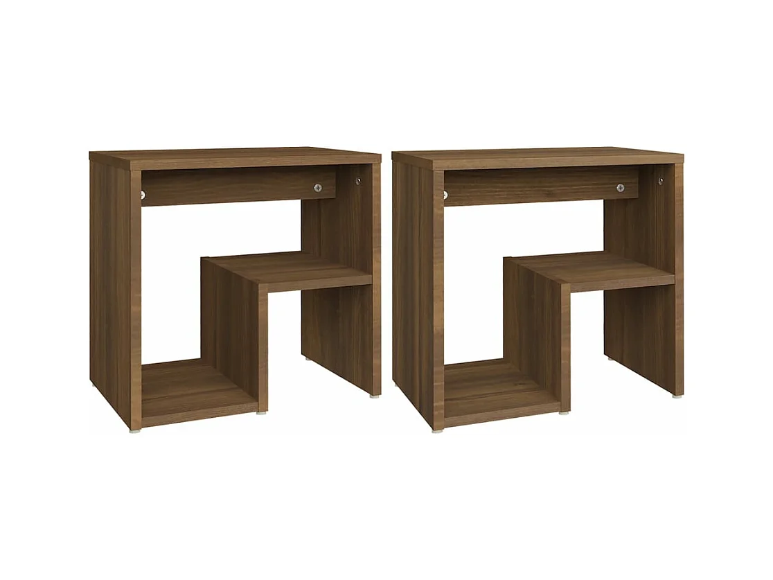Ouderkerk aan den IJssel  Nachtkastjes 2 st 40x30x40 cm bewerkt hout bruin eikenkleur
