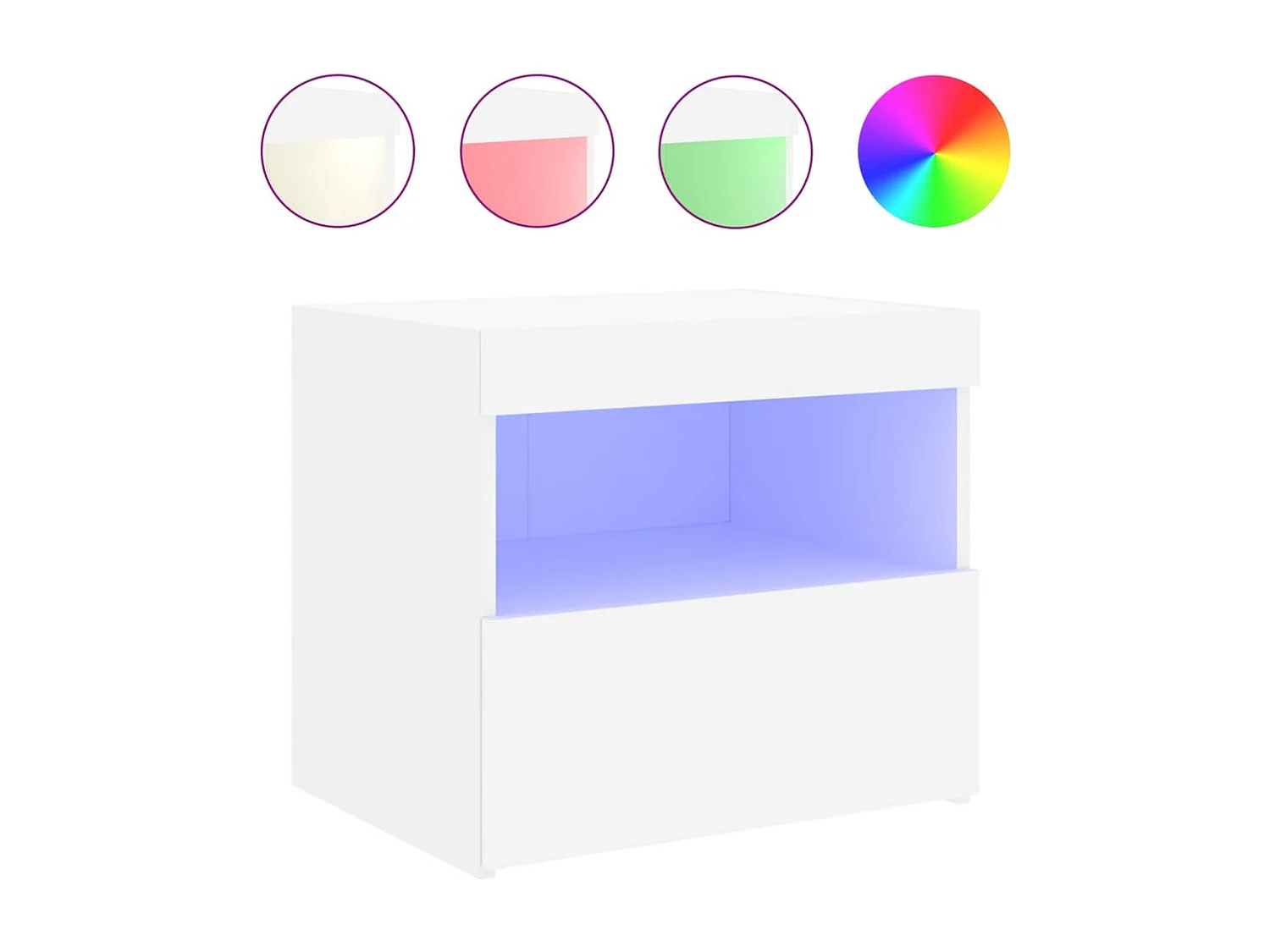 Prolenta Premium -  Tables de chevet avec lumières LED 2 pcs blanc 50x40x45 cm