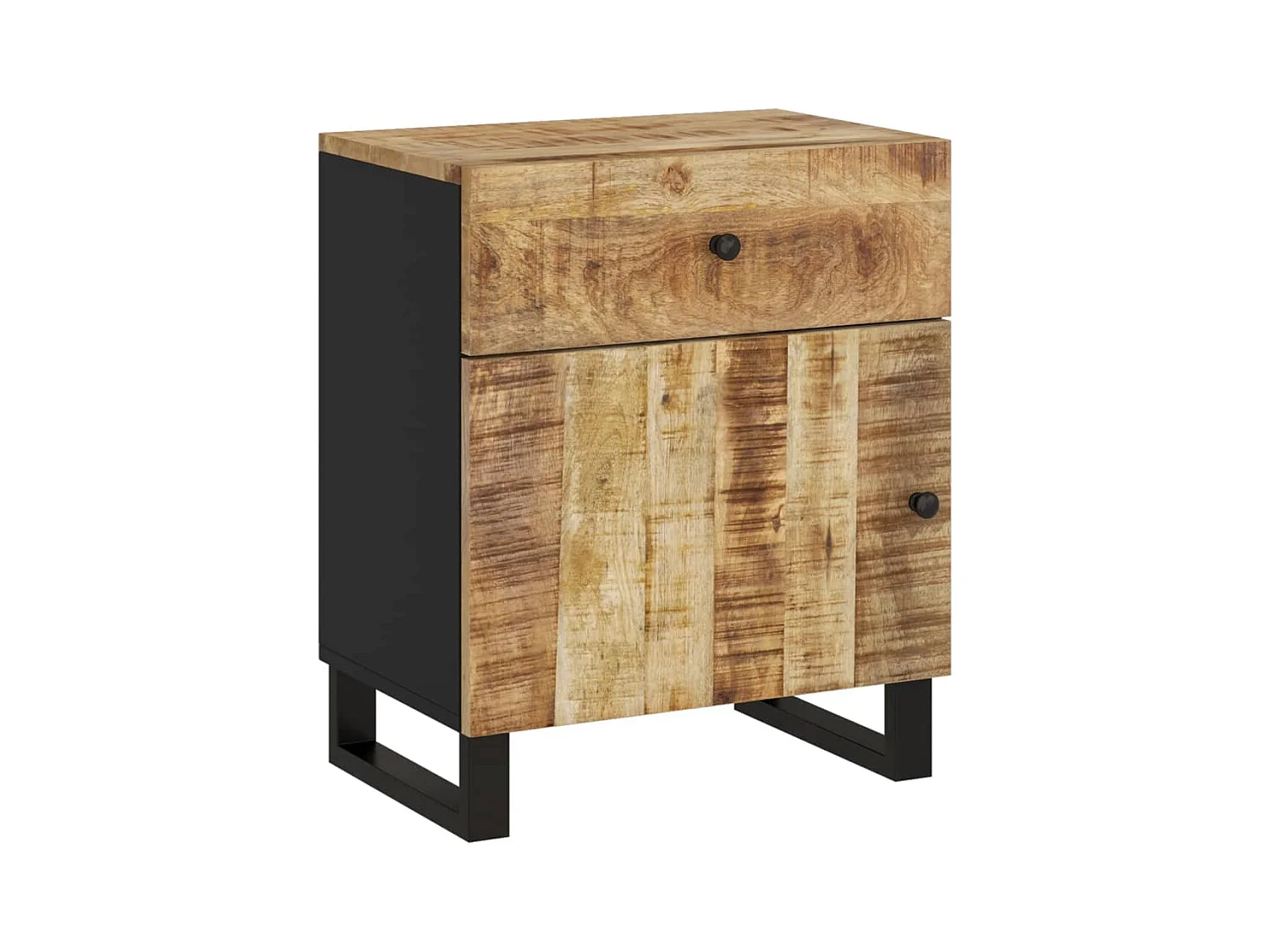 Runar  Nachttisch 50x33x60 cm Massivholz Mango & Holzwerkstoff