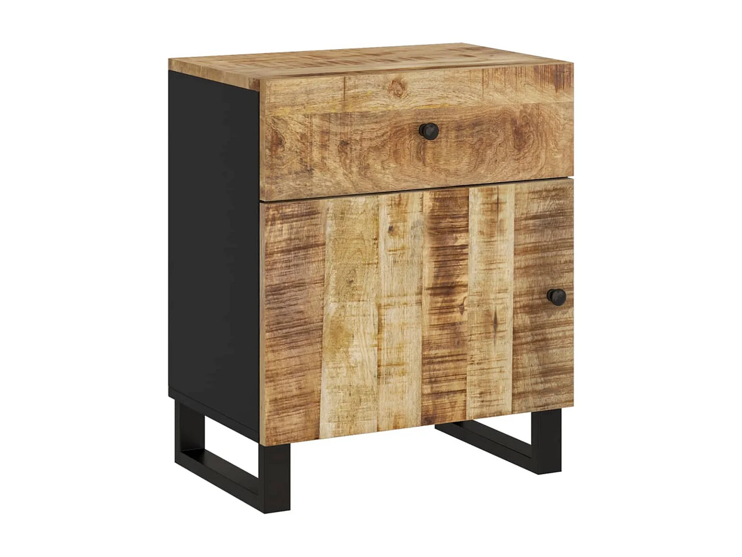 Runar  Table de chevet 50x33x60 cm Bois de manguier et d'ingénierie