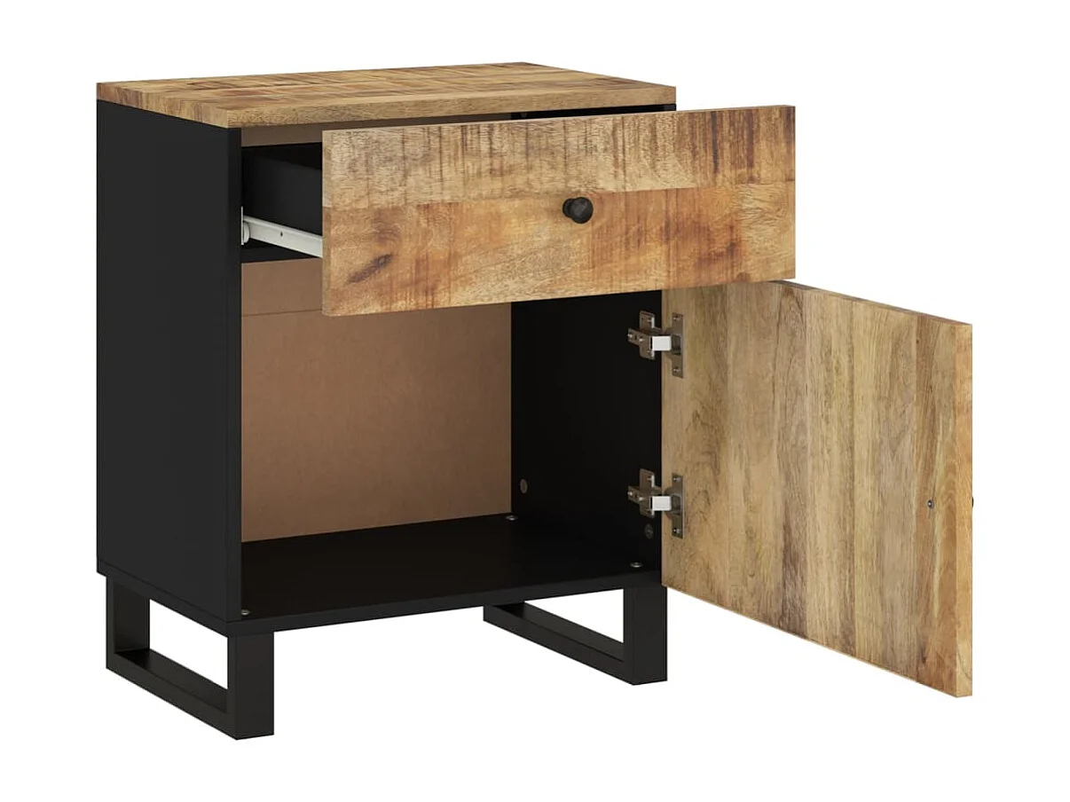 Runar  Table de chevet 50x33x60 cm Bois de manguier et d'ingénierie