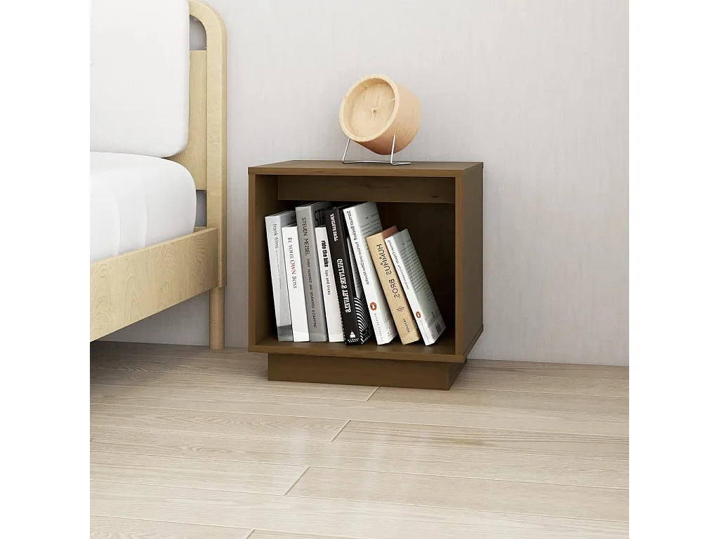 Kani  Table de chevet Marron miel 40x30x40 cm Bois de pin solide