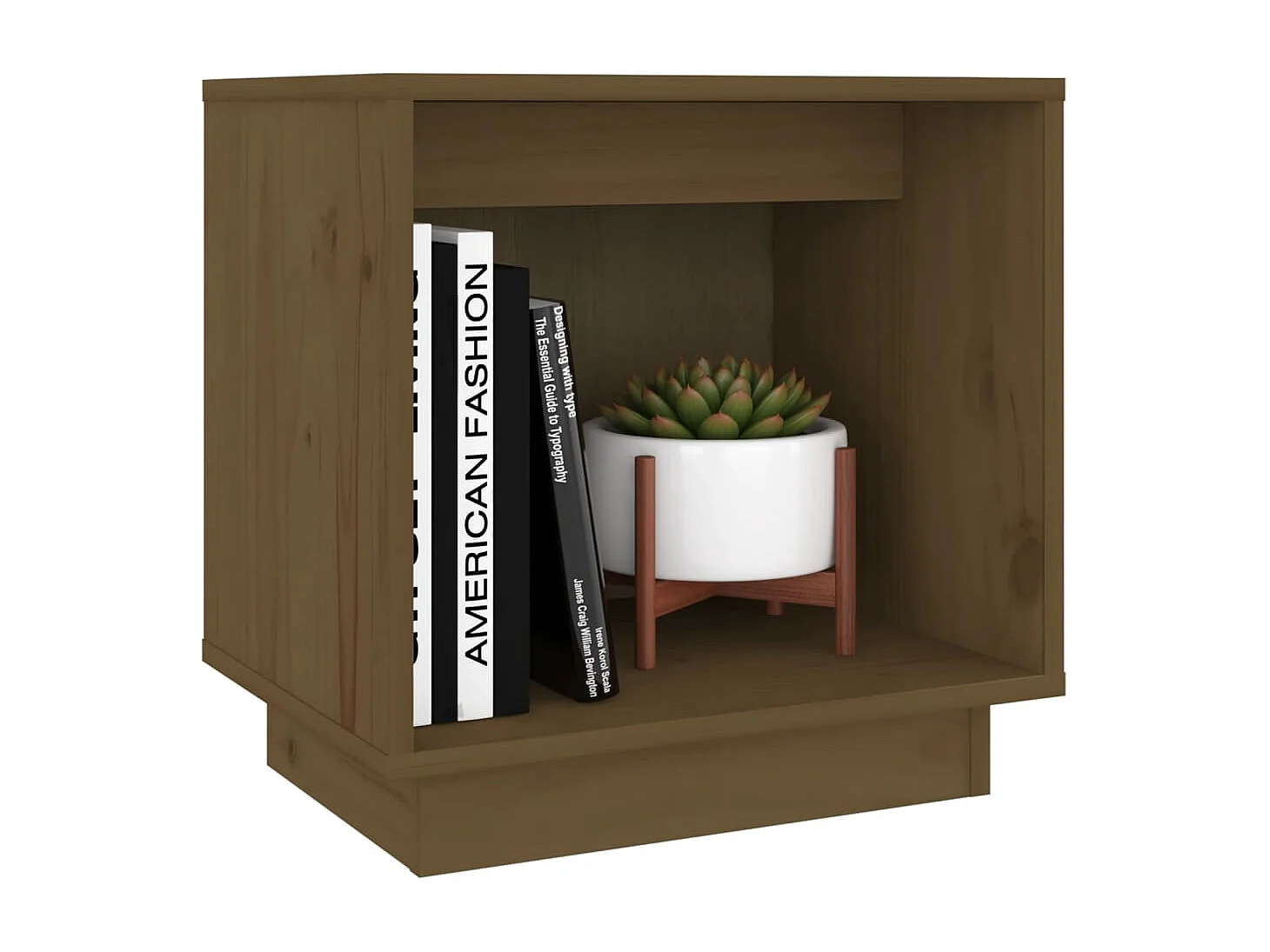 Kani  Table de chevet Marron miel 40x30x40 cm Bois de pin solide