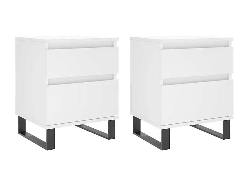 Rinald  Tables de chevet 2 pcs blanc 40x35x50 cm bois d’ingénierie