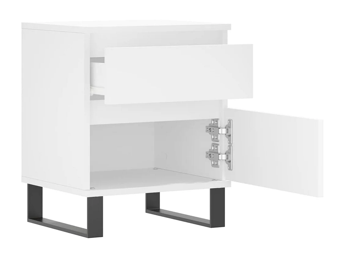 Rinald  Tables de chevet 2 pcs blanc 40x35x50 cm bois d’ingénierie