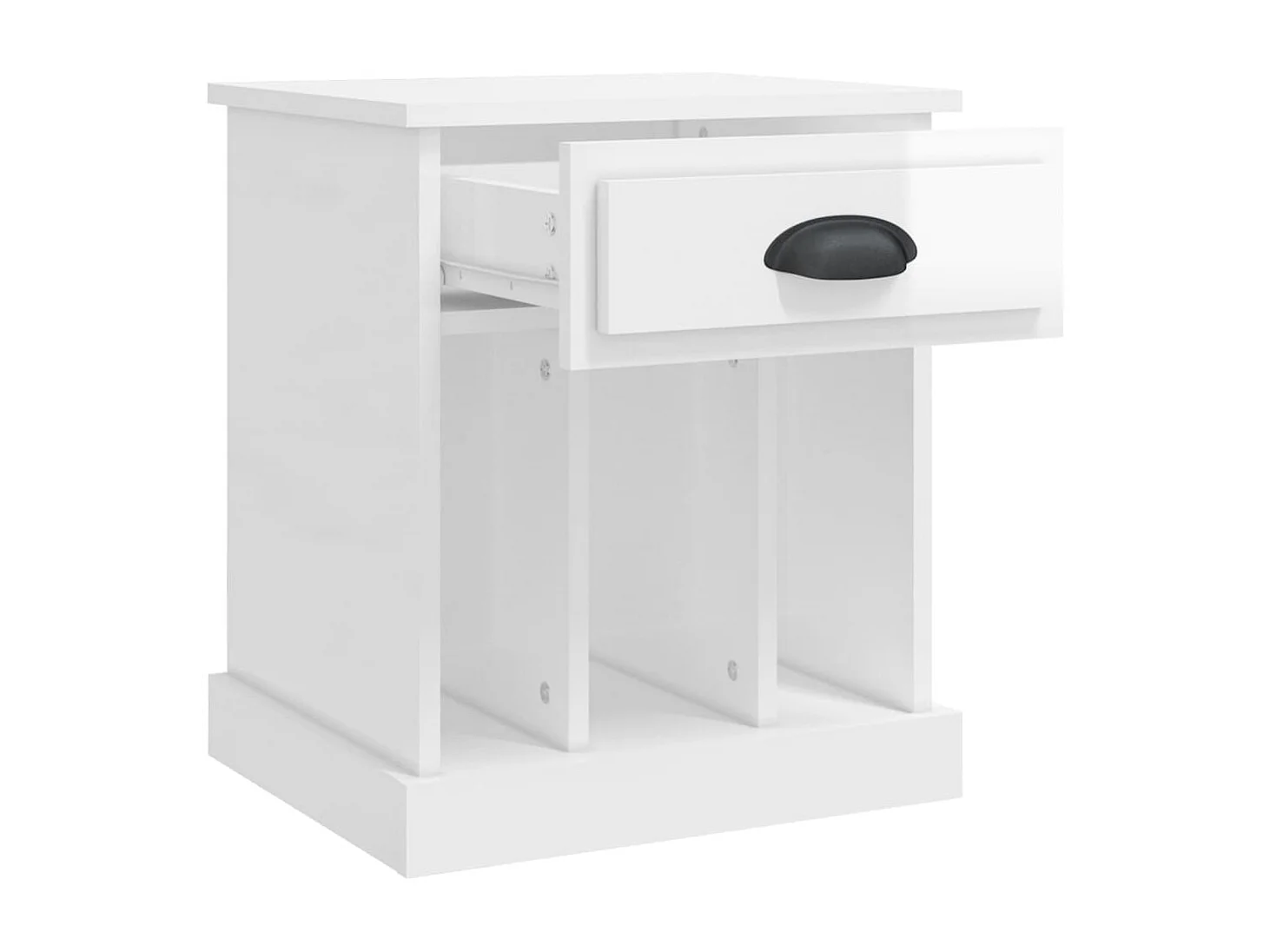 Verónica Paz  Tables de chevet 2 pcs blanc brillant 43x36x50 cm