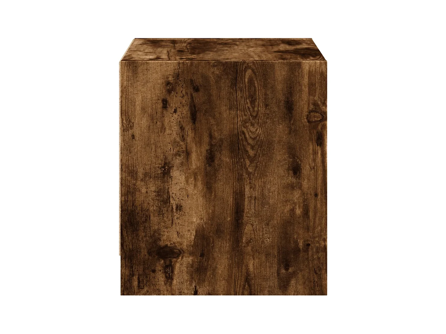 Butte  Table de chevet avec porte en verre chêne fumé 35x37x42 cm