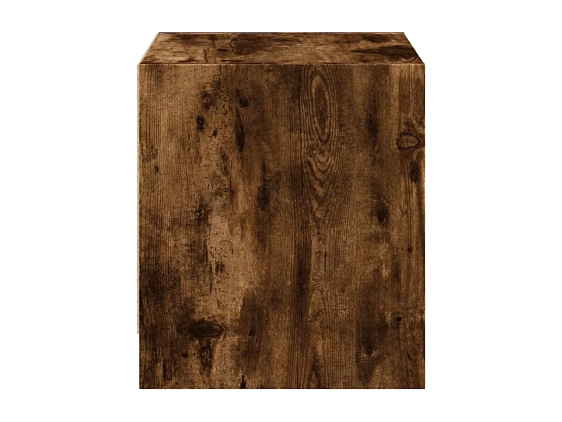 Butte  Table de chevet avec porte en verre chêne fumé 35x37x42 cm