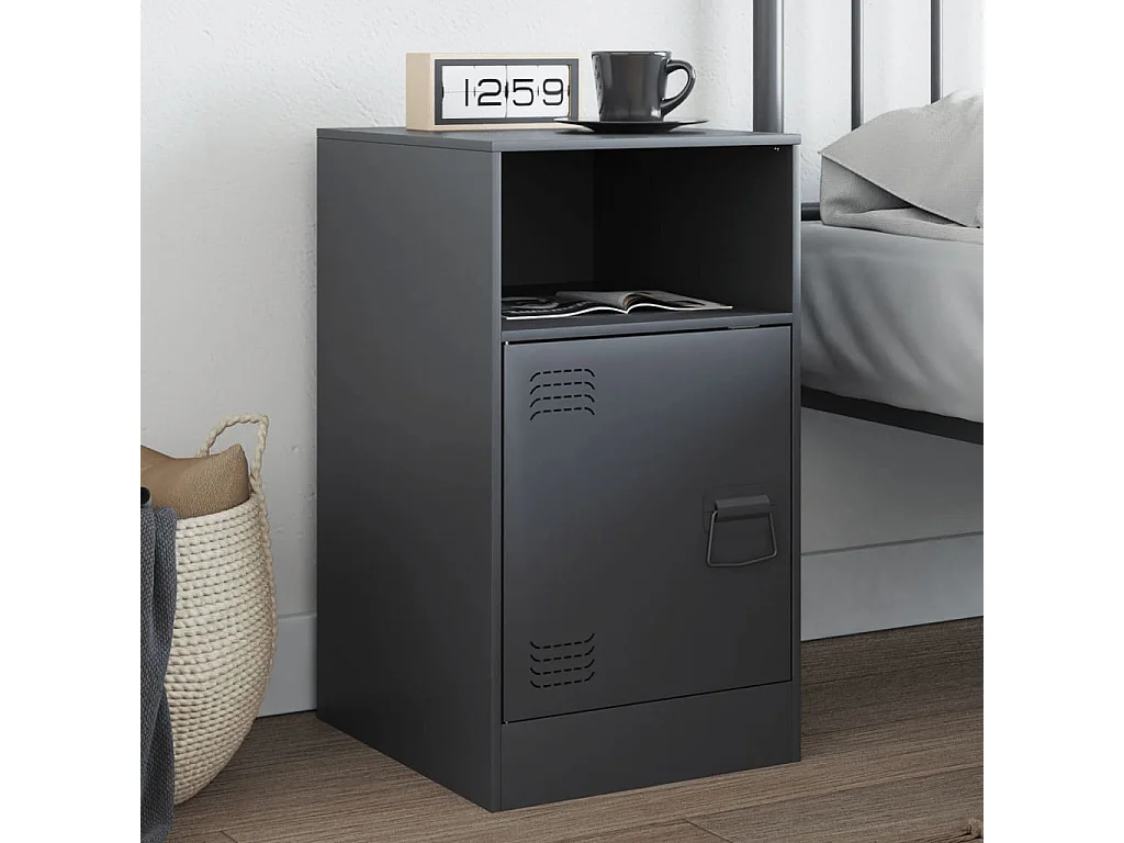 Chasity  Table de chevet anthracite 34,5x39x62 cm acier