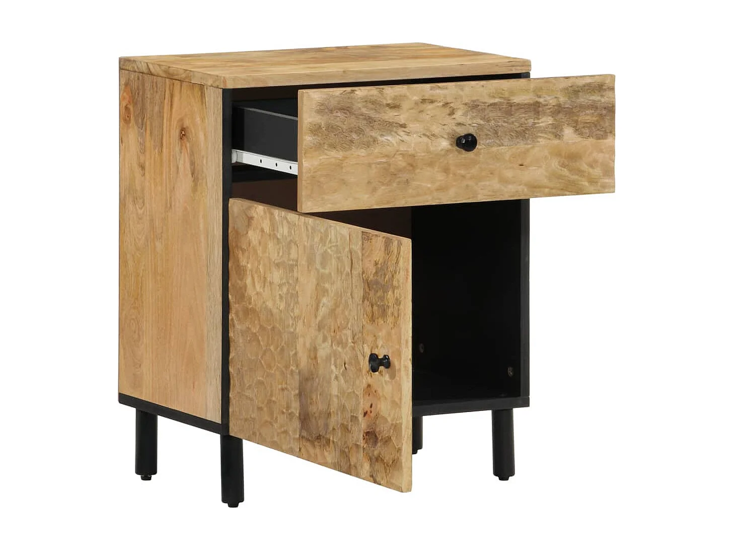 Wyrinna  Table de chevet 50x33x60 cm bois de manguier massif