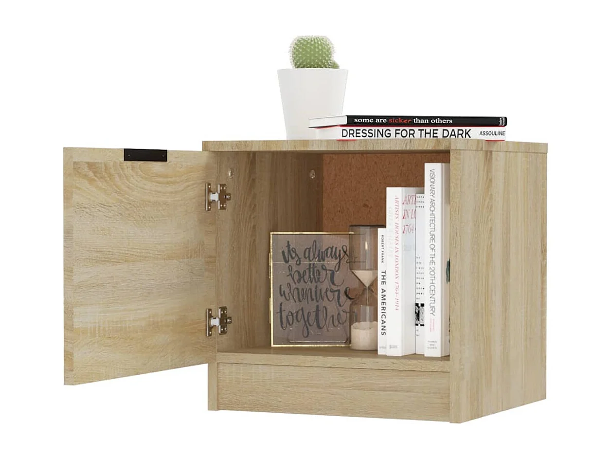 Pekela  Tables de chevet 2 pcs Chêne sonoma 40x39x40 cm