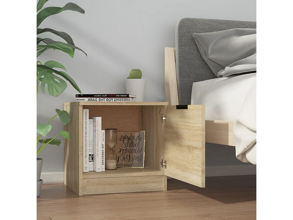 Pekela  Tables de chevet 2 pcs Chêne sonoma 40x39x40 cm