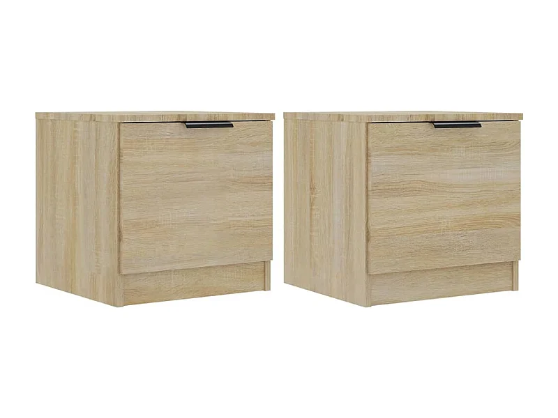 Pekela  Mesitas de noche 2 unidades color roble Sonoma 40x39x40 cm