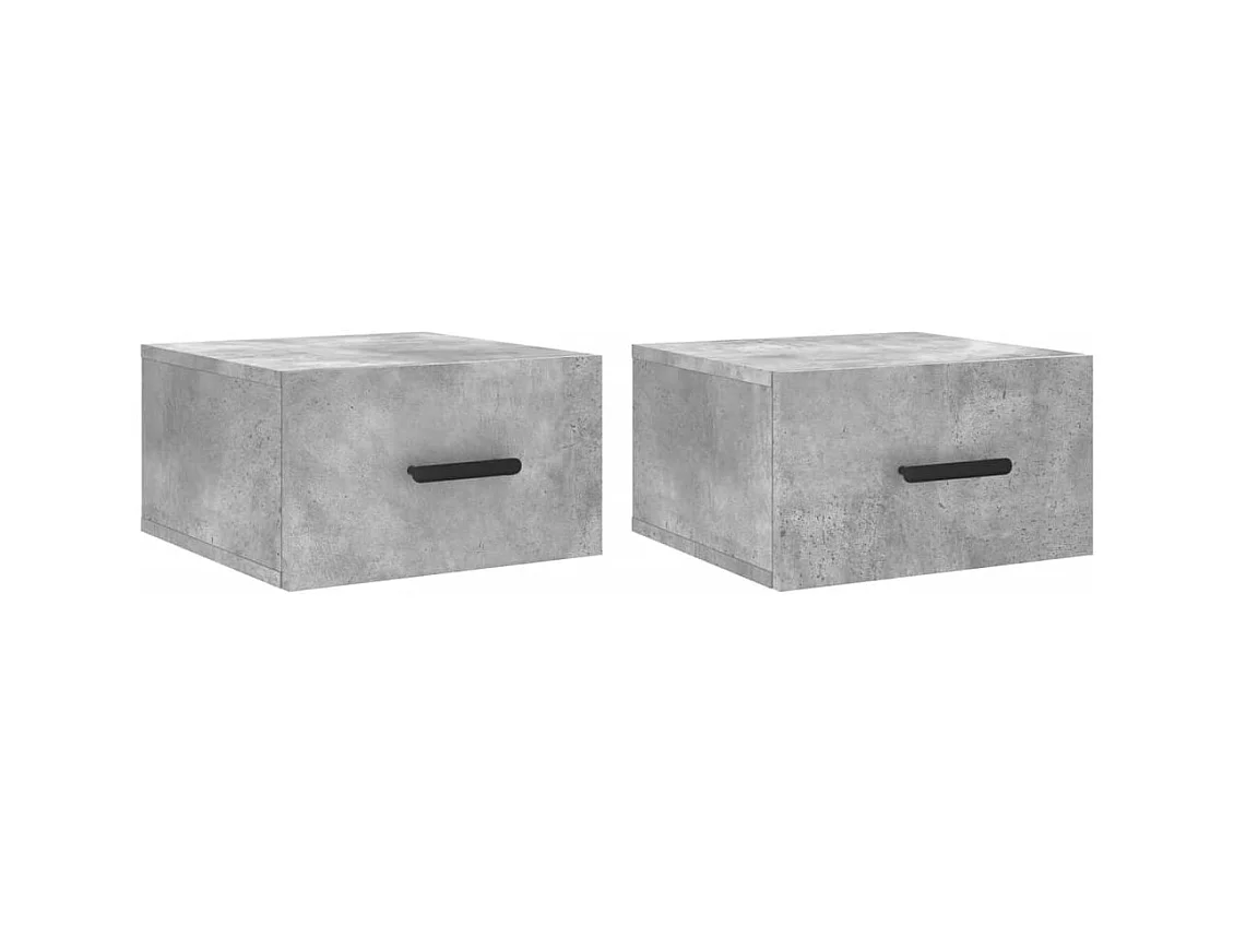 Cataula  Nachtkastjes 2 st wandgemonteerd 35x35x20 cm betongrijs
