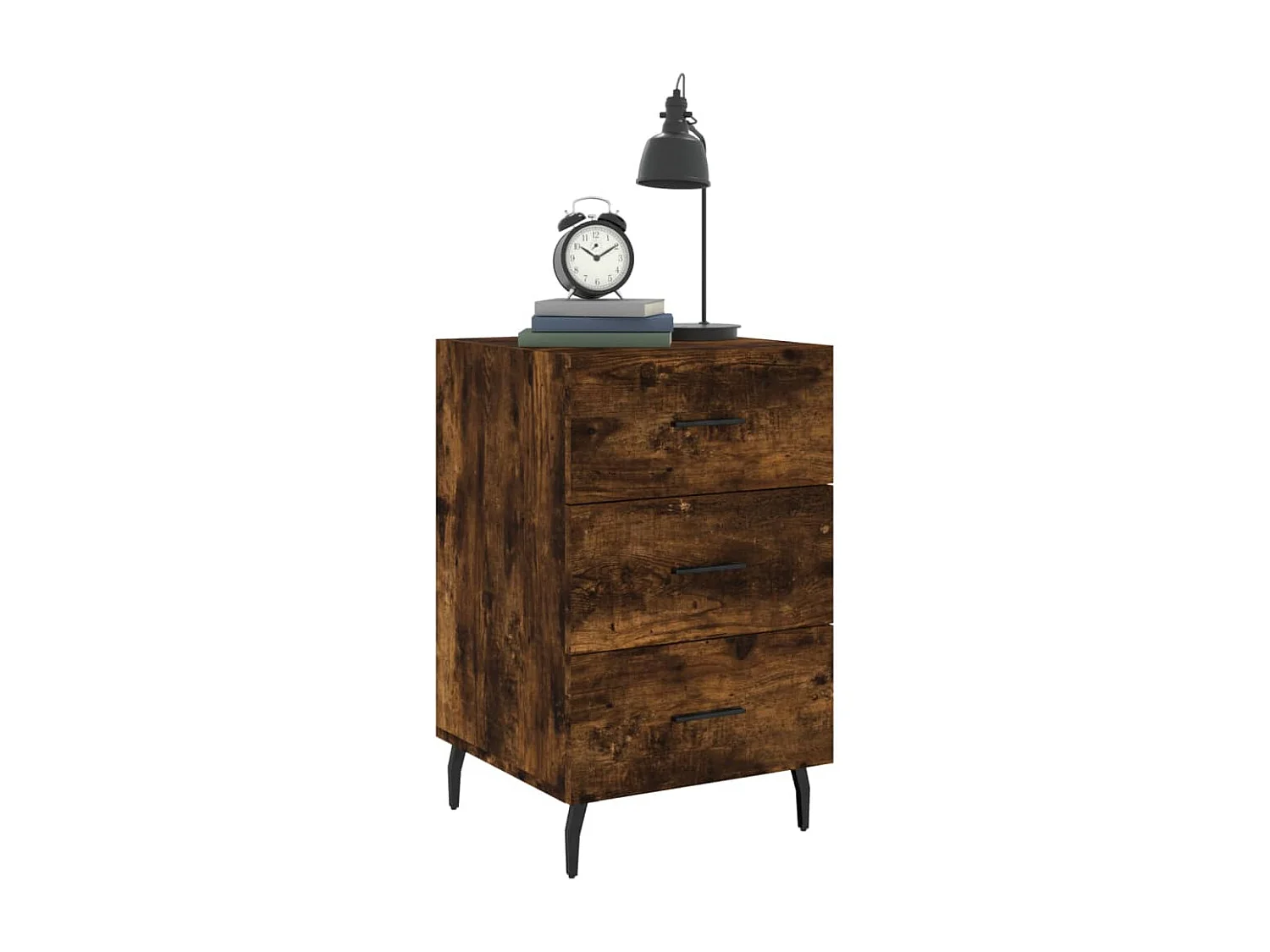 Hansa  Mesita de noche madera de ingeniería roble ahumado 40x40x66 cm