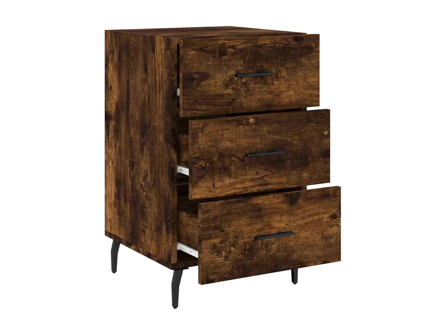 Hansa  Mesita de noche madera de ingeniería roble ahumado 40x40x66 cm