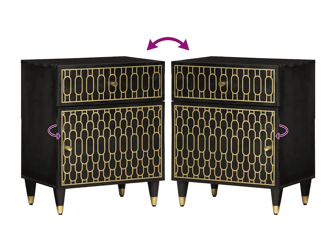 Faelor  Table de chevet 50x33x60 cm bois de manguier massif