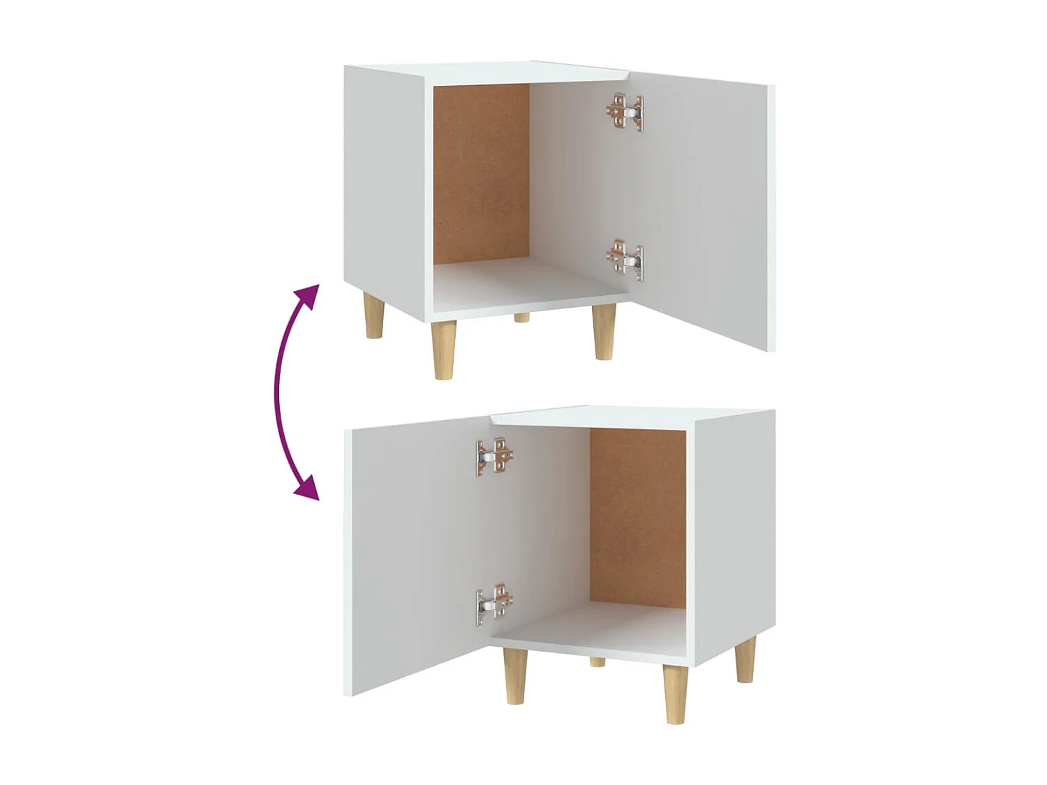 Oupeye  Tables de chevet 2 pcs Blanc Bois d'ingénierie