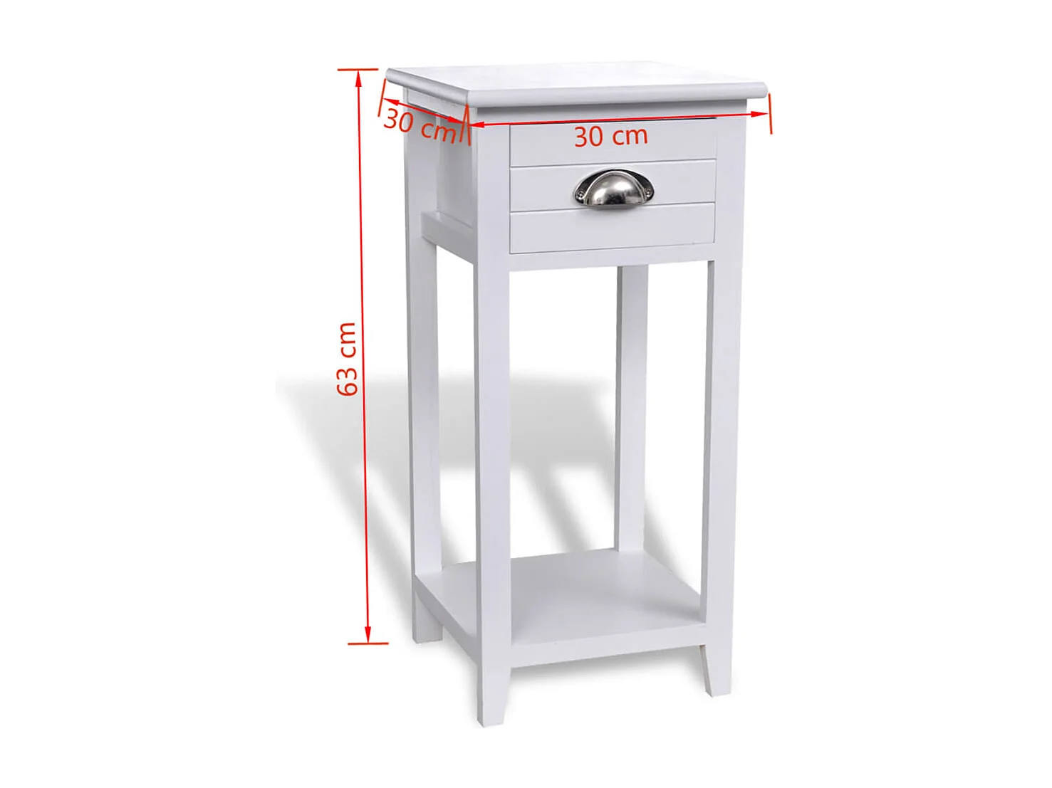 Ullina  Table de chevet avec 1 tiroir Blanc