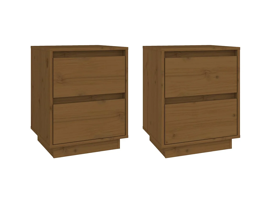 Maverick  Tables de chevet 2 pcs Marron miel 40x35x50 cm Bois de pin