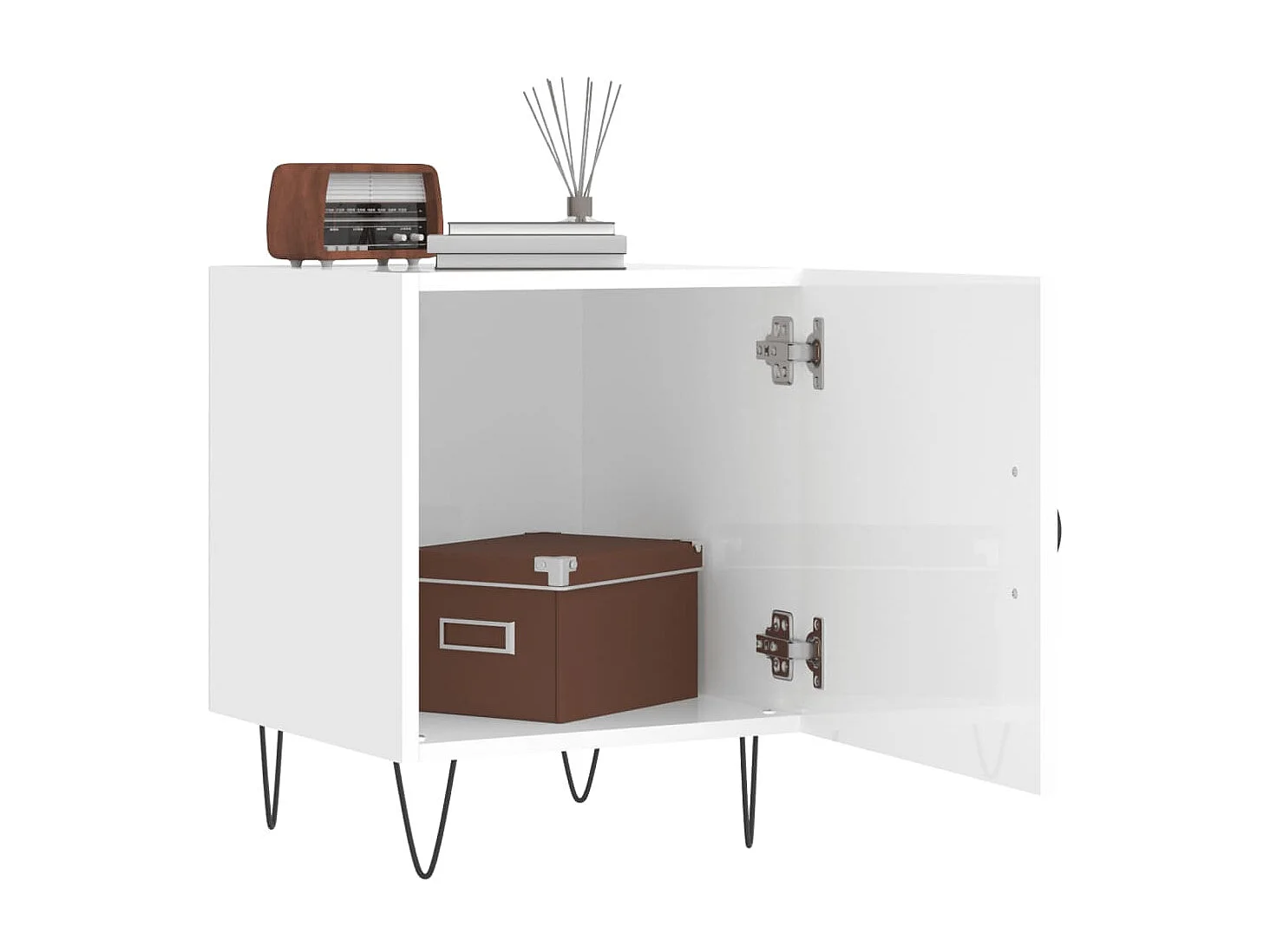 Corning  Tables de chevet 2 pcs blanc brillant 40x40x50 cm